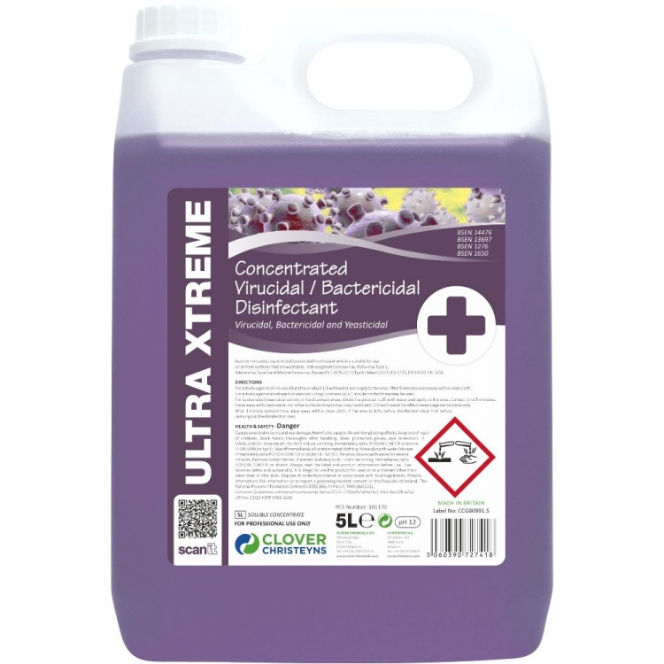 Clover Chemicals Ultra Xtreme Concentrated Virucidal/Bactericidal Disinfectant (261)